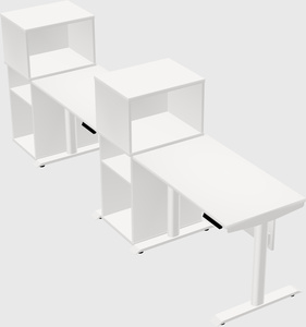 Dual motor electric desk w/cabinet
