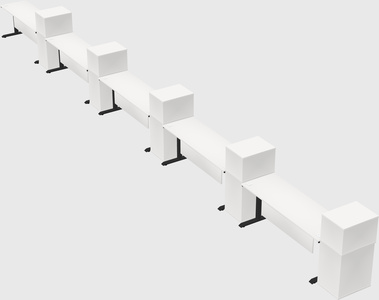 Dual motor electric desk w/cabinet