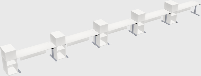 Dual motor electric desk w/cabinet