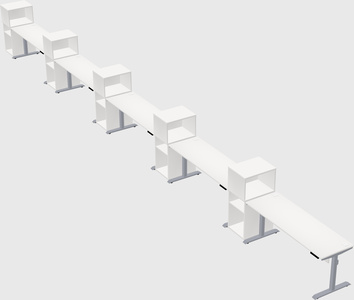 Dual motor electric desk w/cabinet