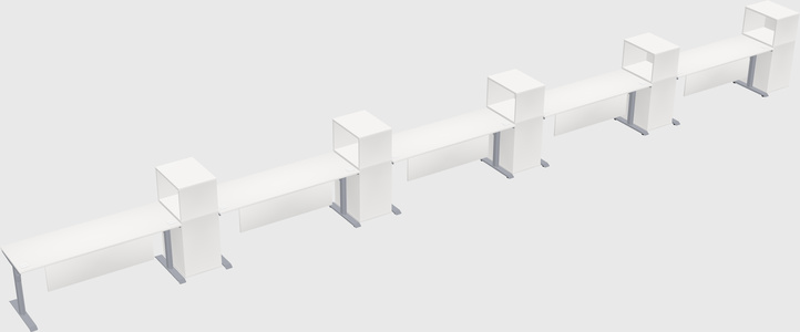 Dual motor electric desk w/cabinet