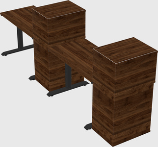 Dual motor electric desk w/cabinet