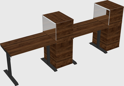 Dual motor electric desk w/cabinet