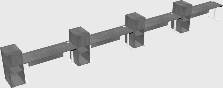Dual motor electric desk w/cabinet