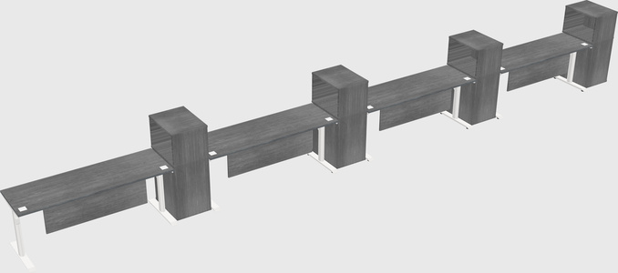 Dual motor electric desk w/cabinet