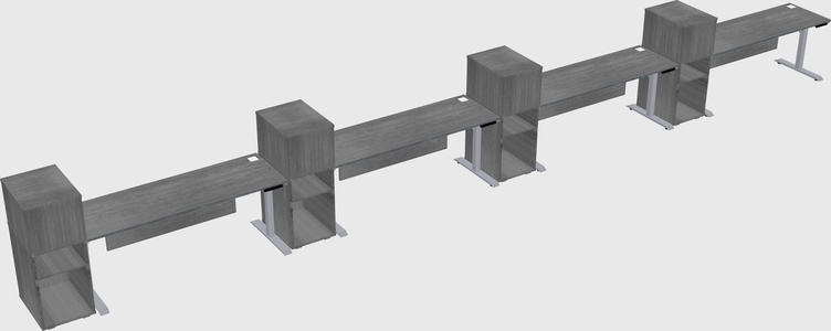 Dual motor electric desk w/cabinet