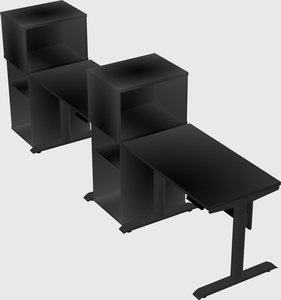Dual motor electric desk w/cabinet