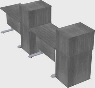 Dual motor electric desk w/cabinet