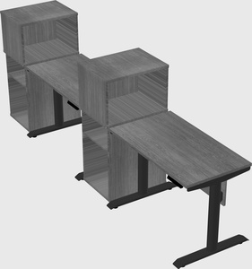 Dual motor electric desk w/cabinet