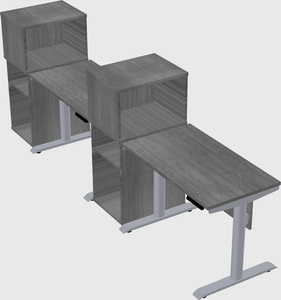 Dual motor electric desk w/cabinet