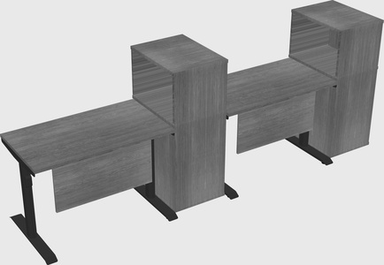 Dual motor electric desk w/cabinet