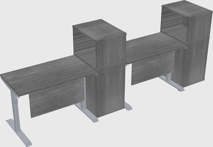 Dual motor electric desk w/cabinet