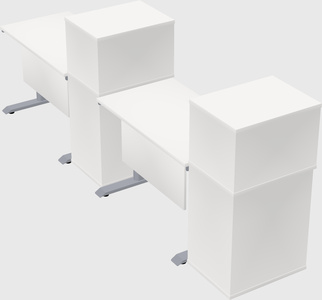 Dual motor electric desk w/cabinet