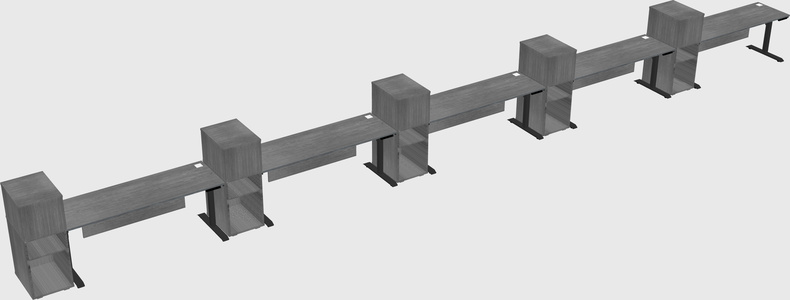 Dual motor electric desk w/cabinet