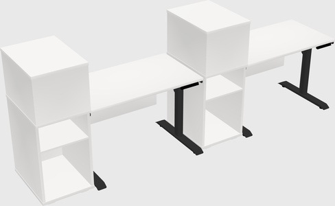Dual motor electric desk w/cabinet
