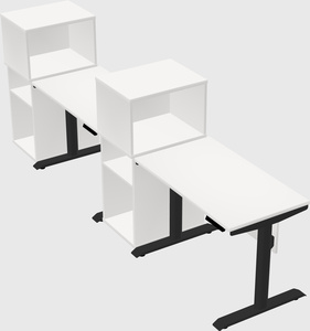 Dual motor electric desk w/cabinet