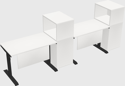 Dual motor electric desk w/cabinet