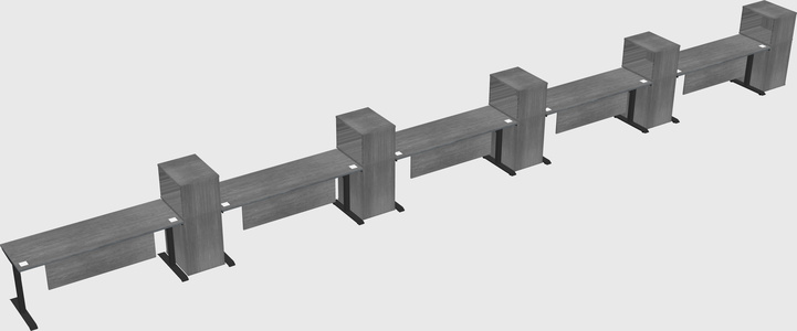 Dual motor electric desk w/cabinet