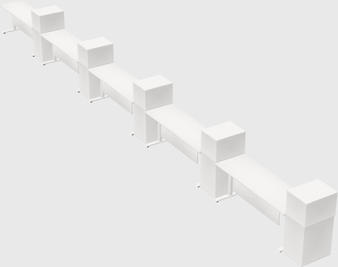 Dual motor electric desk w/cabinet