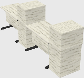 Dual motor electric desk w/cabinet