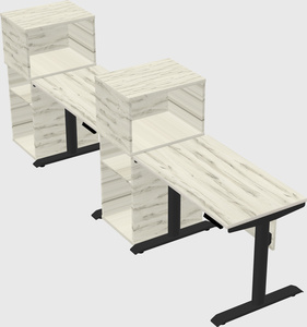 Dual motor electric desk w/cabinet
