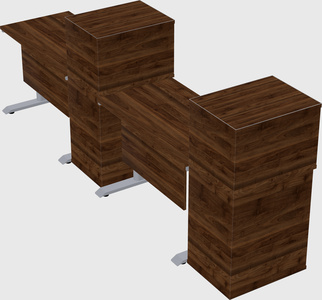 Dual motor electric desk w/cabinet