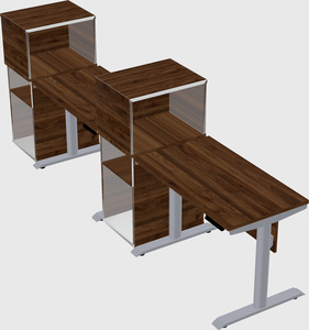 Dual motor electric desk w/cabinet