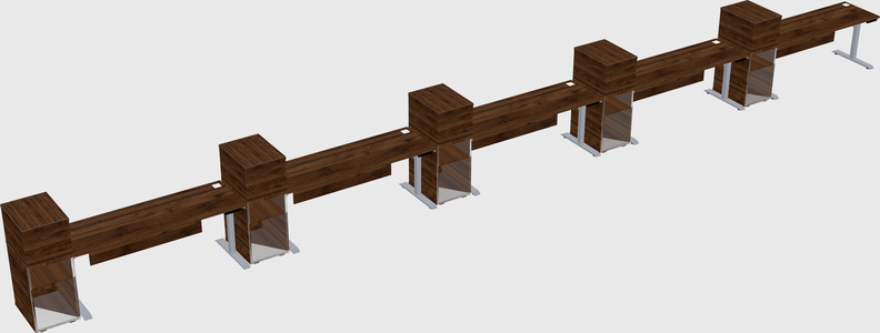 Dual motor electric desk w/cabinet
