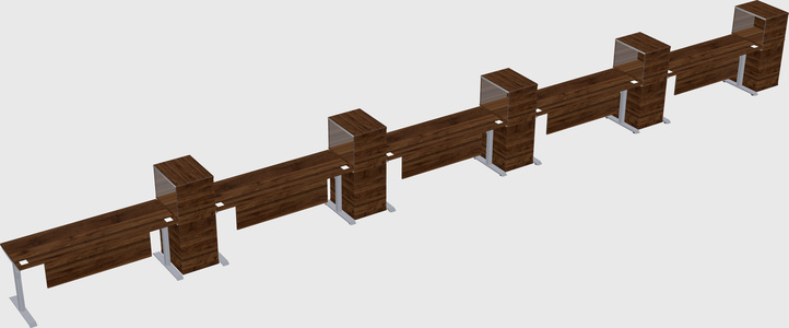 Dual motor electric desk w/cabinet