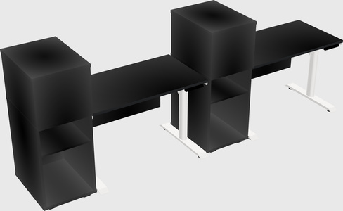 Dual Motor Electric Desk W/cabinet
