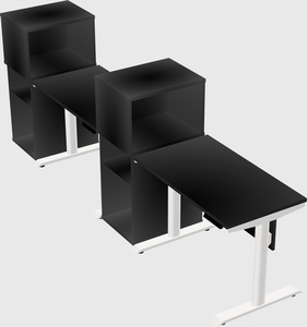 Dual motor electric desk w/cabinet