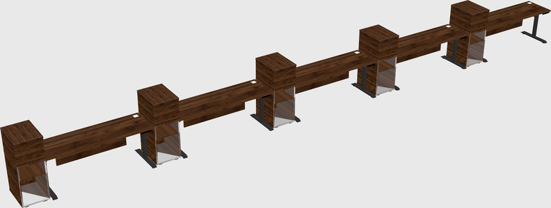 Dual motor electric desk w/cabinet