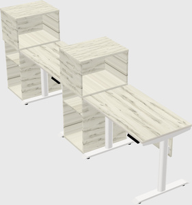 Dual motor electric desk w/cabinet
