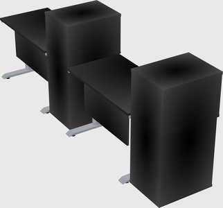 Dual motor electric desk w/cabinet