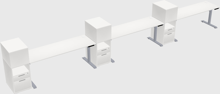 Dual motor electric desk w/cabinet