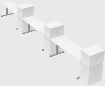 Dual motor electric desk w/cabinet