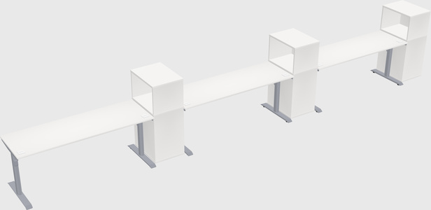 Dual motor electric desk w/cabinet