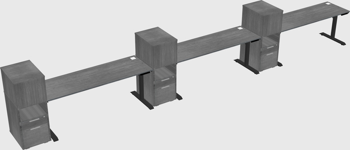 Dual motor electric desk w/cabinet