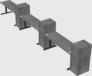Dual motor electric desk w/cabinet