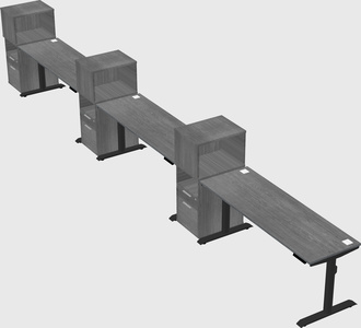 Dual motor electric desk w/cabinet