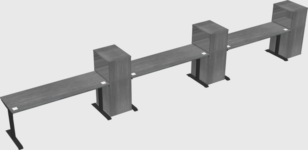 Dual motor electric desk w/cabinet