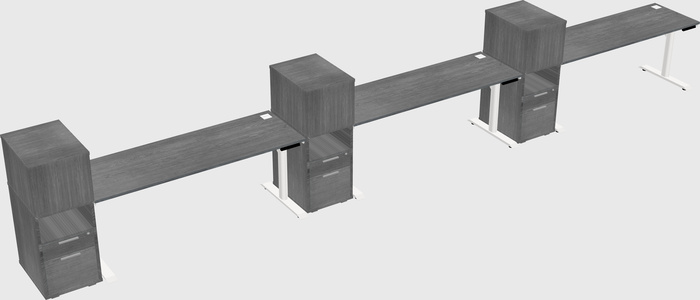 Dual Motor Electric Desk W/cabinet