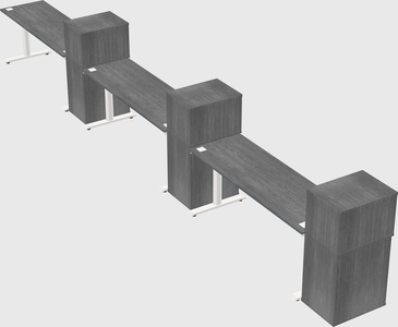 Dual motor electric desk w/cabinet