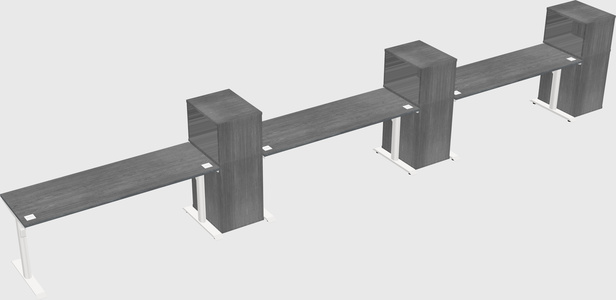 Dual motor electric desk w/cabinet