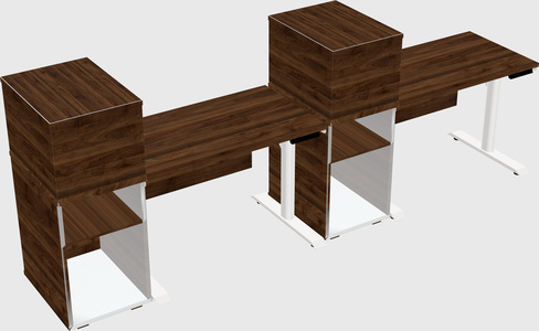 Dual motor electric desk w/cabinet