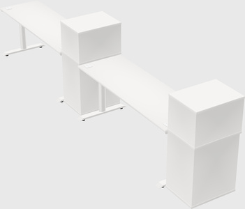 Dual motor electric desk w/cabinet