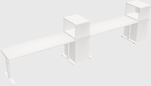 Dual motor electric desk w/cabinet