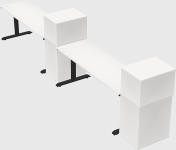 Dual motor electric desk w/cabinet