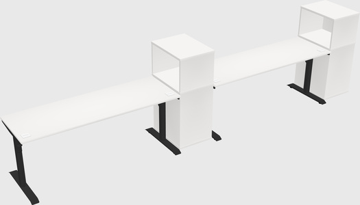 Dual motor electric desk w/cabinet