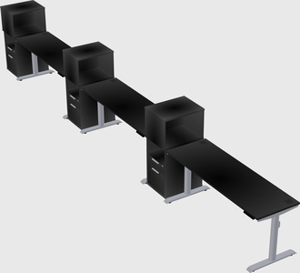 Dual motor electric desk w/cabinet